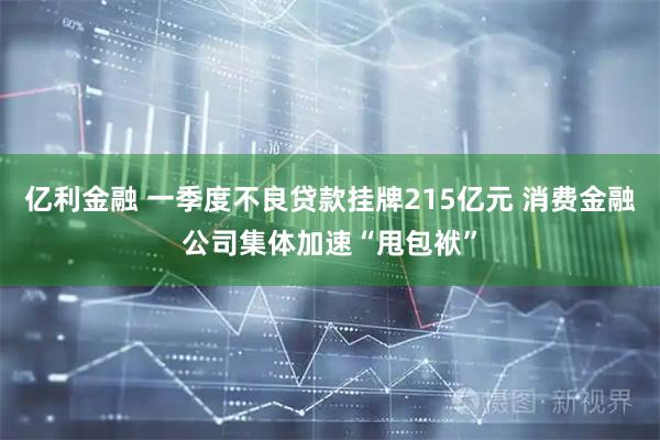亿利金融 一季度不良贷款挂牌215亿元 消费金融公司集体加速“甩包袱”