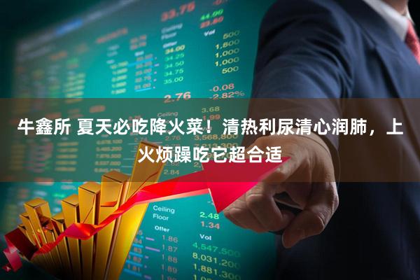 牛鑫所 夏天必吃降火菜！清热利尿清心润肺，上火烦躁吃它超合适