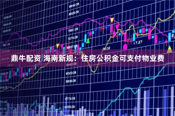 鼎牛配资 海南新规：住房公积金可支付物业费